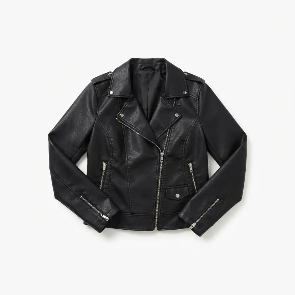Faux leather biker jacket