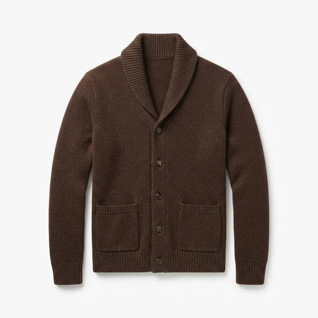 Shawl-collar cardigan