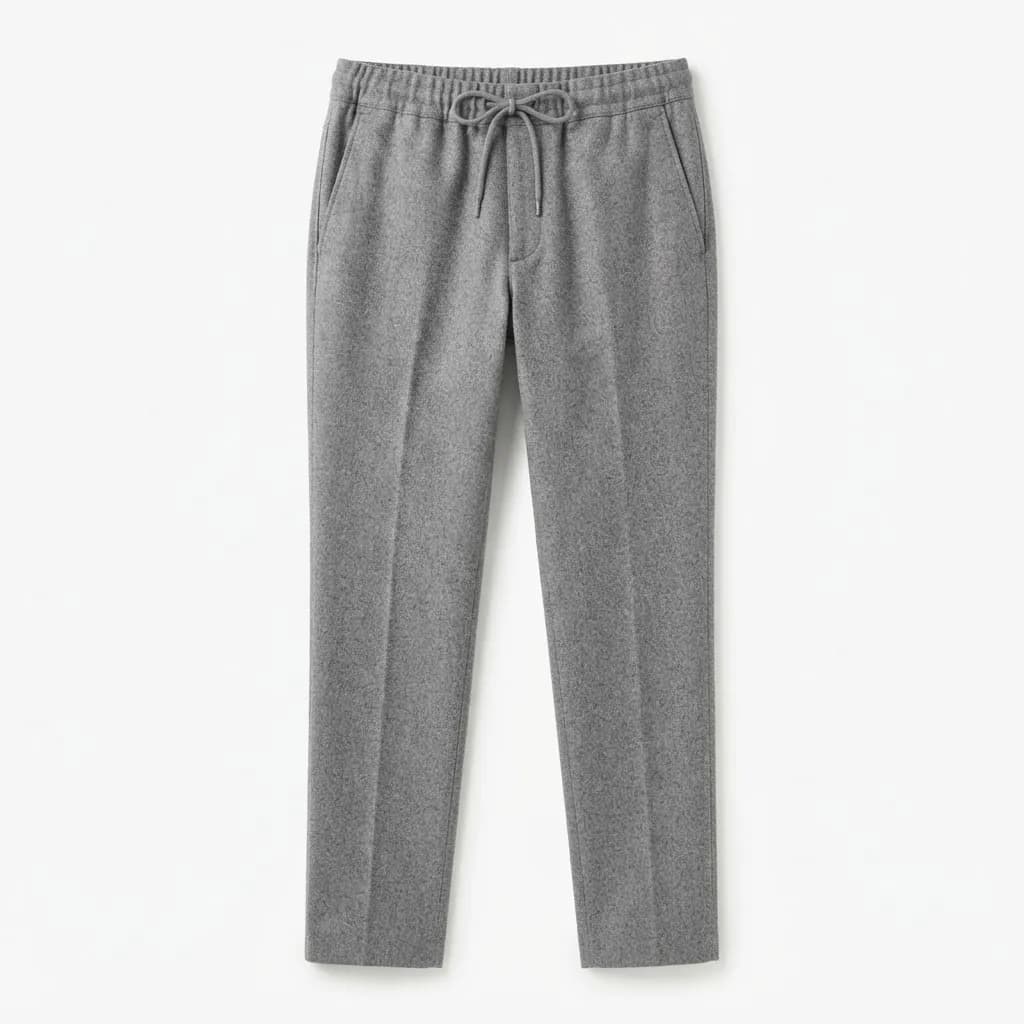 Wool drawstring trousers